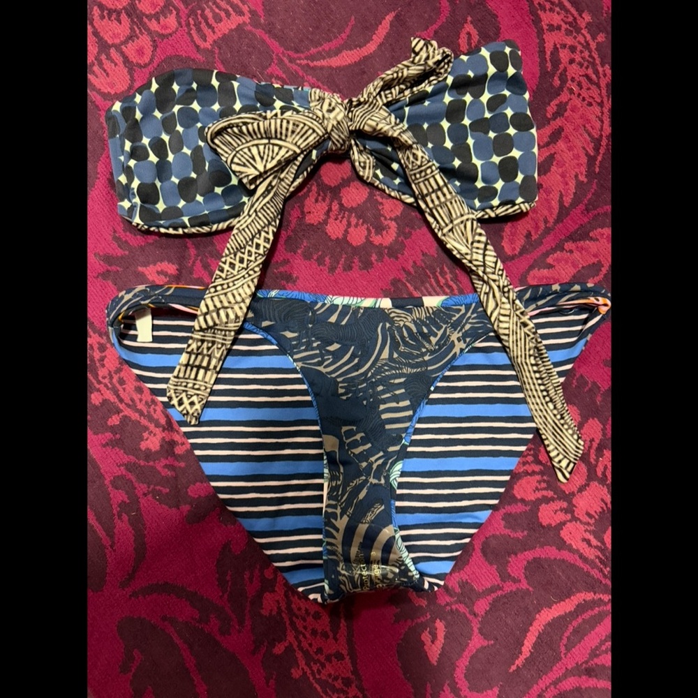 Maaji Reversible Floral Tribal Print Bikini Set - Picture 3 of 3